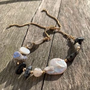 Dainty Pull Tie Chain Healing Crystal Bracelet